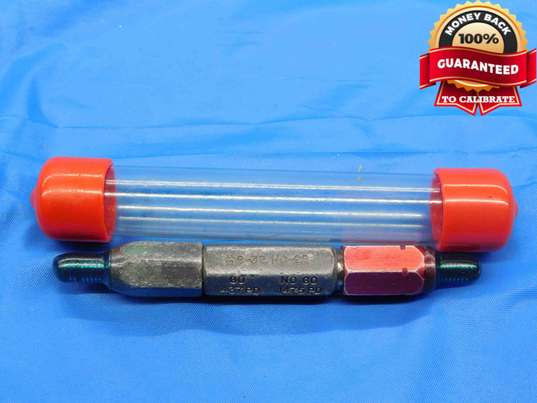 8 32 NC 2B THREAD PLUG GAGE #8 .164 .1640 GO NO GO P.D.'S = .1437 & .1475 UNC-2B - DW13117RD