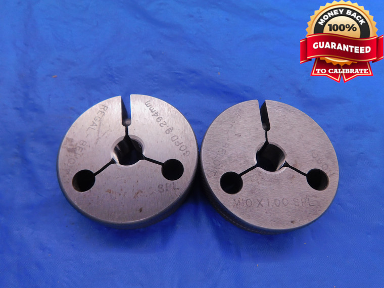 M10 X 1 SPL SPECIAL THREAD RING GAGES 10.0 1.0 GO NO GO P.D.'S = 9.294 & 9.192 - DW13112RD