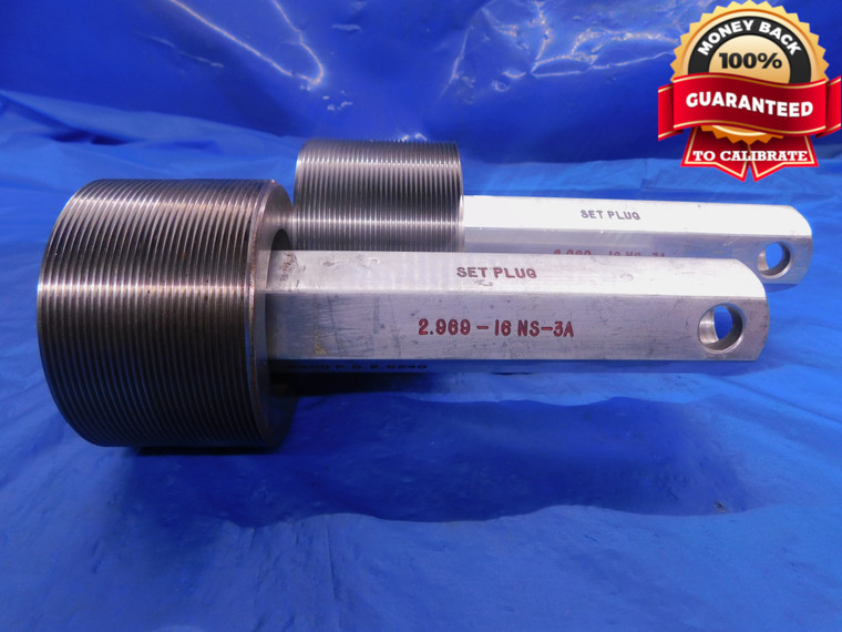 2.969 16 NS 3A SET THREAD PLUG GAGE 2.9690 GO NO GO P.D.'S = 2.9280 & 2.9240 - DW13157AP1