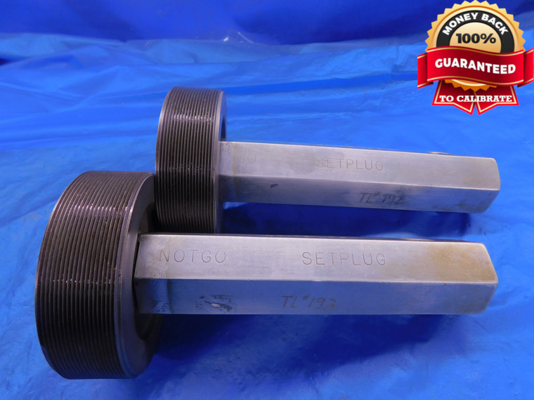 3.230 20 NS 1 LEFT HAND SET THREAD PLUG GAGE 3.23 3.2300 GO NO GO P.D.'S = 3.1960 & 3.1858 - DW13156AP1