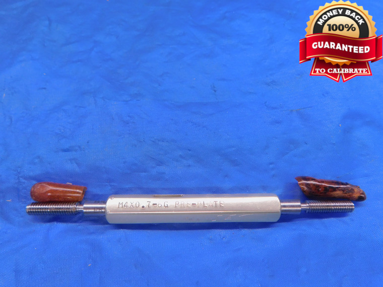M4 X .7 6g PREPLATE SET THREAD PLUG GAGE 4.0 0.7 GO NO GO P.D.'S = .1375 & .1344 - DW13234LVR
