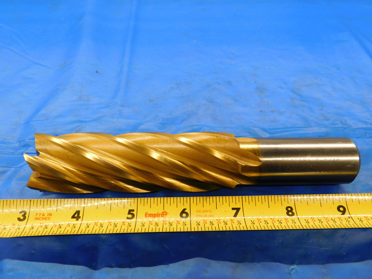 NIAGARA 1 1/4 O.D. 4" LOC TiN SQUARE END HSS END MILL 1" SHANK 6 FL 37406 1.25 - MB3142LVR