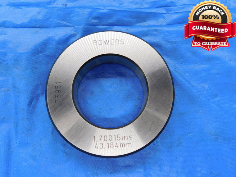 1.70015 MASTER PLAIN BORE RING GAGE 1.7031 -.0030 OVERSIZE 1 45/64 43 mm - MB3195HX