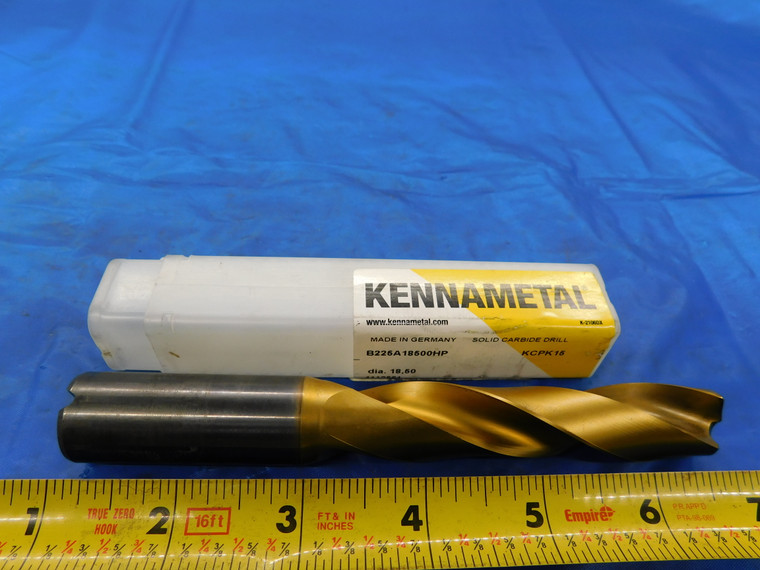 KENNAMETAL 18.5MM TiN CARBIDE COOLANT JOBBER DRILL BIT B225A18500HP 20MM 18.5 - MB3232AC1