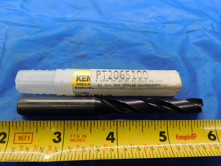 KENNAMETAL 8.8MM TiAlN CARBIDE COOLANT JOBBER DRILL BIT B225A08800HP KCPK15 8.8 - MB3227AC1