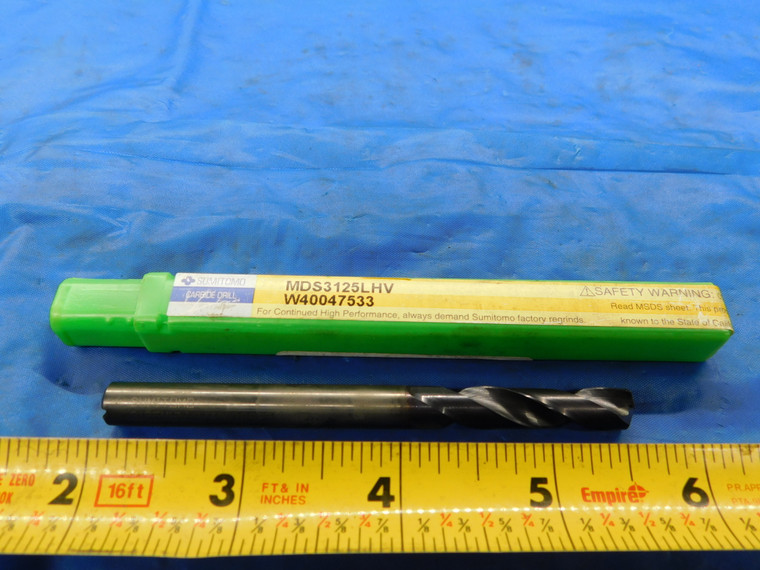 SUMITOMO 5/16 O.D. TiAlN CARBIDE COOLANT TWIST DRILL BIT MDS3125MHV 1 1/2 .3125 - MB3276AC1