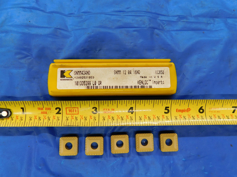 5PCS NEW KENNAMETAL SNMM434ND KC850 TiN CARBIDE TURNING INSERTS SNMM 12 04 16ND - MB3378AJ1