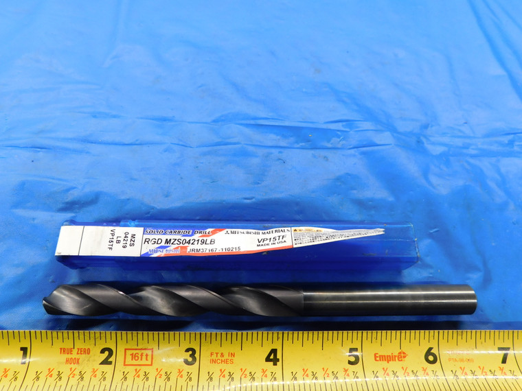 MITSUBISHI 27/64 O.D. VP15TF CARBIDE COOLANT DRILL BIT MZS04219LB 3 1/8 .4218 - MB3396AC1