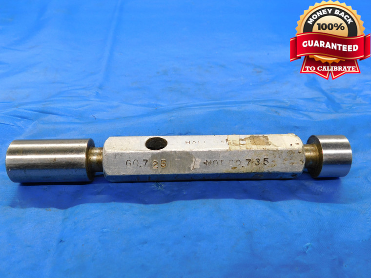 .725 & .735 PIN PLUG GAGE GO NO GO .7344 +.0006 47/64 18.669 mm .7250 .7350 - MB3484AP1