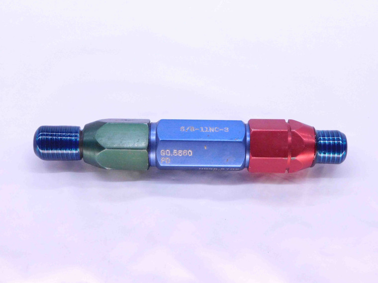 5/8 11 NC 3 THREAD PLUG GAGE .625 .6250 GO NO GO P.D.'S = .5660 & .5702 UNC-3 - DW13379LVR