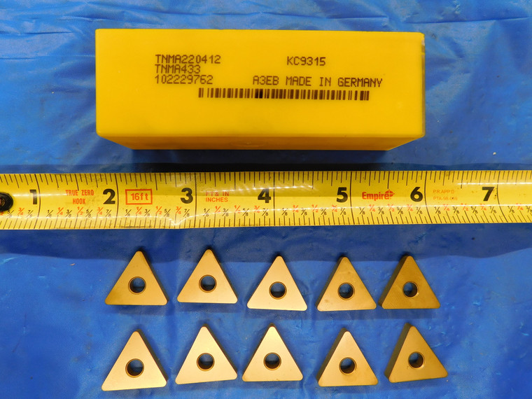 10PCS NEW KENNAMETAL TNMA220412 / TNMA433 KC9315 TiN CARBIDE TURNING INSERTS - MB3502GRM