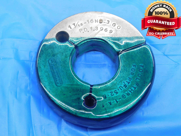 1 7/16 16 N 3 THREAD RING GAGE 1.4375 GO ONLY P.D. = 1.3969 INSPECTION CHECK 3A - DW13415RD