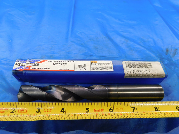 MITSUBISHI 49/64 O.D. VP15TF CARBIDE COOLANT DRILL BIT MZS07656MB 25/32 .7656 - MB3609AC1