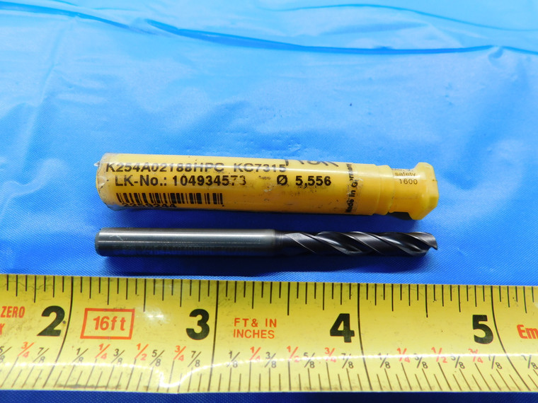 KENNAMETAL 7/32 O.D. TiCN CARBIDE COOLANT DRILL BIT K254A02188HPC 1/4 .2187 - MB3630AC1