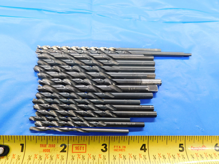 15PC LOT OF HSS TWIST DRILL BITS VARIOUS SIZES FROM #29 TO 17/64" PTD & OTHERS - MB3636AC1