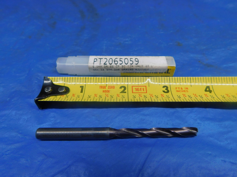 KENNAMETAL 5MM TiAlN CARBIDE COOLANT TWIST DRILL BIT B225A05000HP 6MM SHANK 5 - AR2902AC1