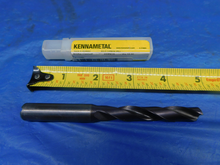 KENNAMETAL 10.3MM TiAlN CARBIDE COOLANT DRILL BIT B225A10300HP 12MM SHANK 10.3 - AR2908AC1