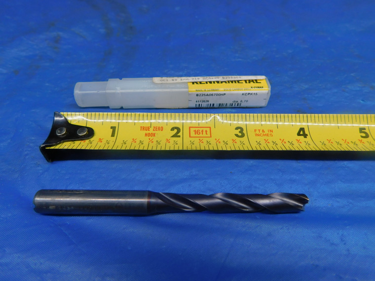 KENNAMETAL 6.7MM TiAlN CARBIDE COOLANT DRILL BIT B225A06700HP 8MM SHANK 6.7 - AR2905AC1