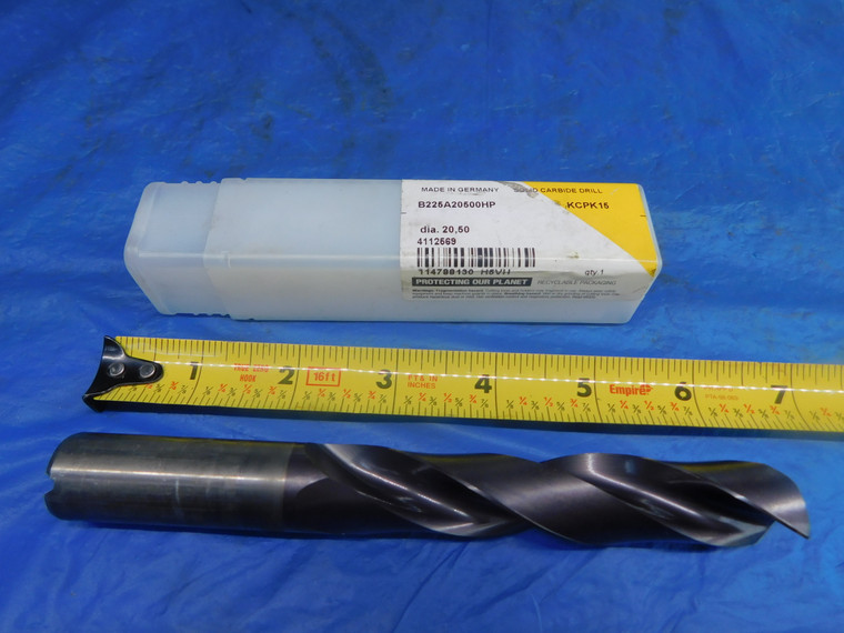 KENNAMETAL 20.5MM TiAlN CARBIDE COOLANT TWIST DRILL BIT B225A20500HP 110MM 20.5 - AR2920AC1