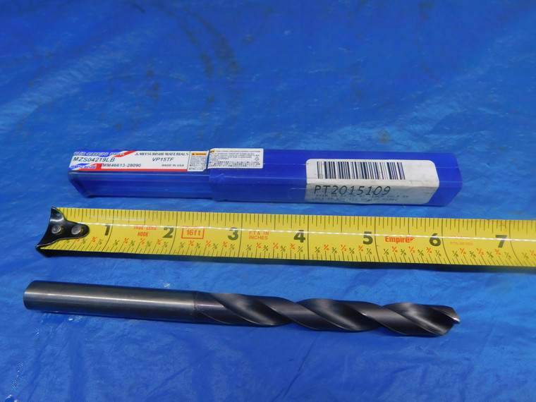 MITSUBISHI 27/64 O.D. VP15TF CARBIDE COOLANT JOBBER DRILL BIT MZS04219LB .4218 - AR2956AC1