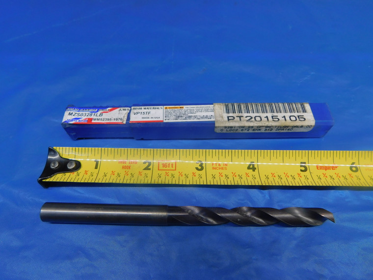 MITSUBISHI 21/64 O.D. VP15TF CARBIDE COOLANT JOBBER DRILL BIT MZS03281LB .3281 - AR2967AC1
