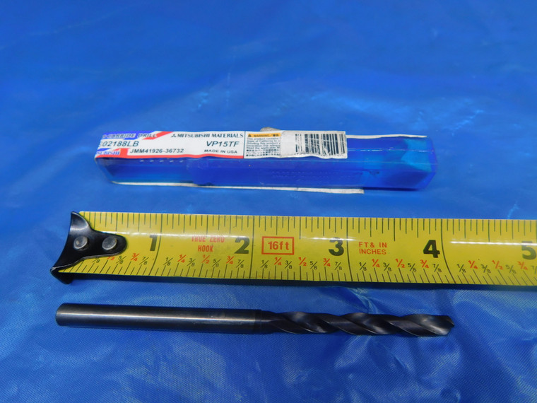 MITSUBISHI 7/32 O.D. VP15TF CARBIDE COOLANT JOBBER DRILL BIT MZS02188LB .2187 - AR2980AC1