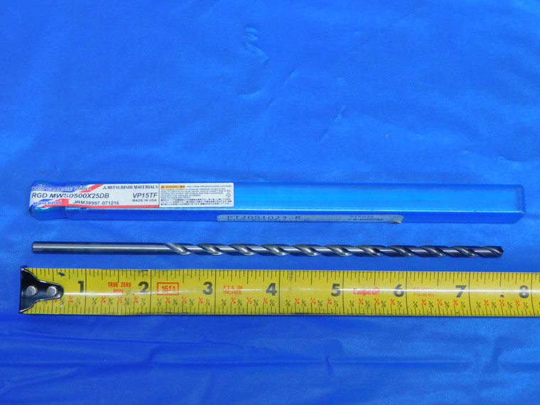 MITSUBISHI 5MM VP15TF CARBIDE COOLANT THRU EXTRA LENGTH DRILL BIT MWS0500X25DB 5 - AR3014AC1