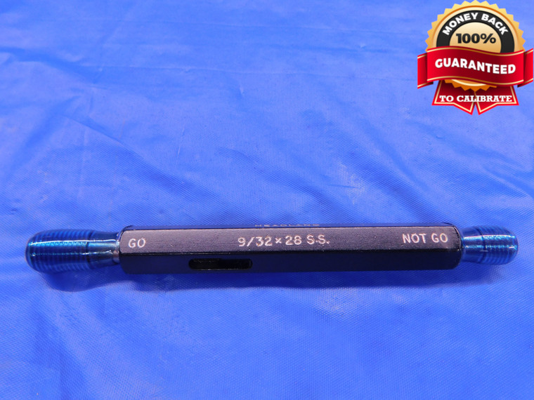 9/32 28 SS THREAD PLUG GAGE .28125 GO NO GO P.D.'S = .2534 & .2564 INSPECTION - DW13540RD