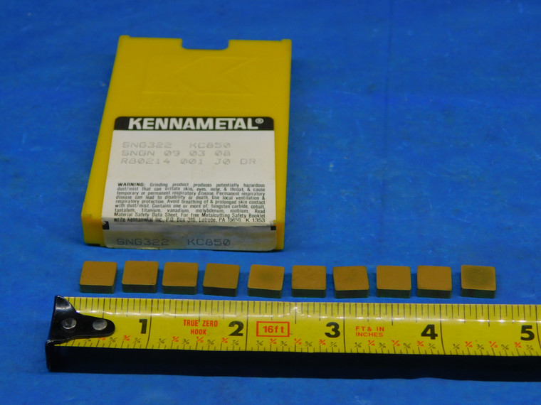 10PCS NEW KENNAMETAL SNG322 KC850 TiN CARBIDE TURNING INSERTS SNGN 09 03 08 - AR3210AS1