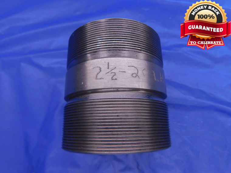 SHOP MADE 2 1/2 20 2B LEFT HAND THREAD PLUG GAGE 2.5 GO NO GO = 2.4675 & 2.4740 - DW13685AD1