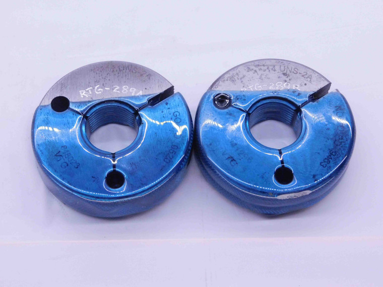 1" 14 UNS 2A VERMONT THREAD RING GAGES 1.0 1.00 GO NO GO P.D.'S = .9520 & .9463 - DW13725LVR