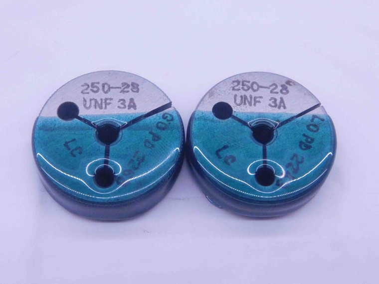 1/4 28 UNF 3A THREAD RING GAGES .25 .250 .2500 GO NO GO P.D.'S = .2268 & .2243 - DW13731LVR