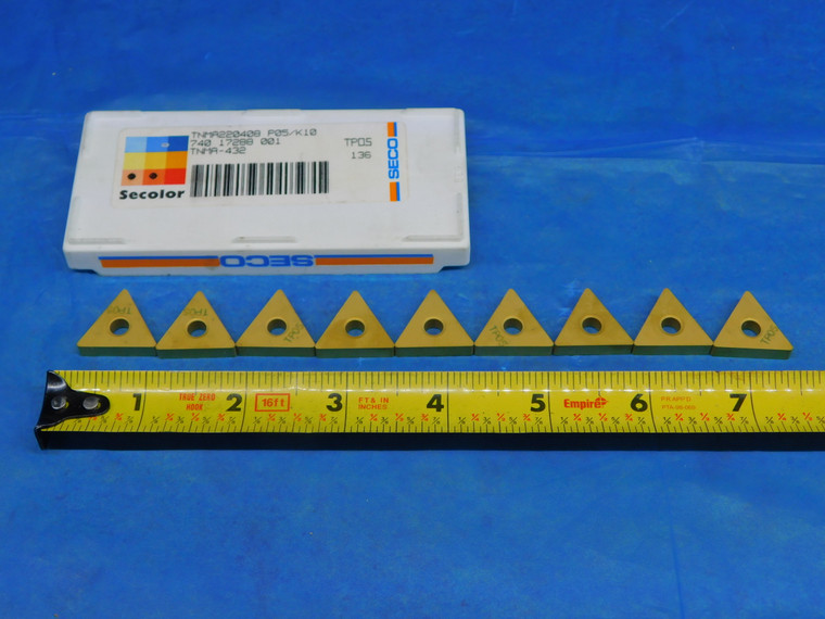 9PCS NEW SECO TNMA-432 TP05 TiN COATED CARBIDE TURNING INSERTS TNMA 22 04 08 - AR3303AS1