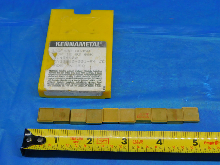 10PCS NEW KENNAMETAL SPGF 422 KC850 TiN CARBIDE TURNING INSERTS SPGF 12 03 08K - AR3314AS1
