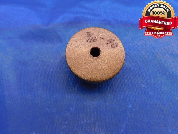 SHOP MADE 3/16 40 SOLID BRASS THREAD PLUG GAGE .1875 INSPECTION CHECK - DW13844AJ1