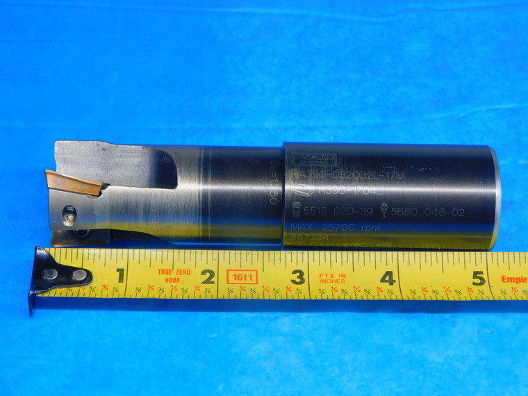 SANDVIK 1 1/4 DIA. INDEXABLE END MILL RA390-032O32L-17M 3 FL R390-1704.. INSERTS - AR3593AY1