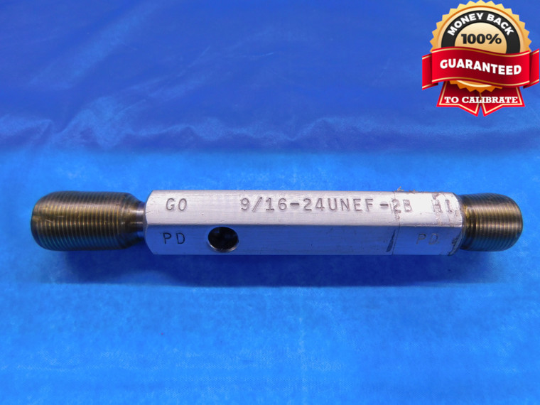 9/16 24 UNEF 2B SPECIAL THREAD PLUG GAGE .5625 GO NO GO P.D.'S = .5386 & .5425 - DW13923AX1