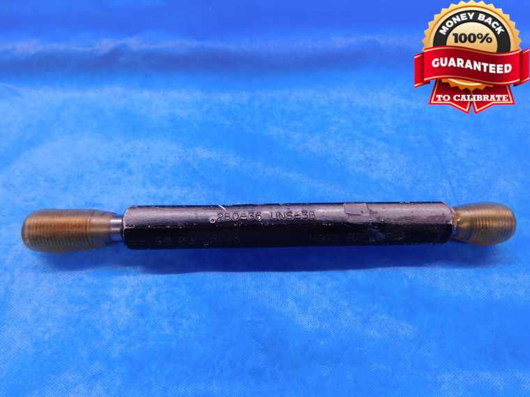 .280 36 UNS 3B THREAD PLUG GAGE .28 .2800 GO NO GO P.D.'S = .2620 & .2650 CHECK - DW13972AX1