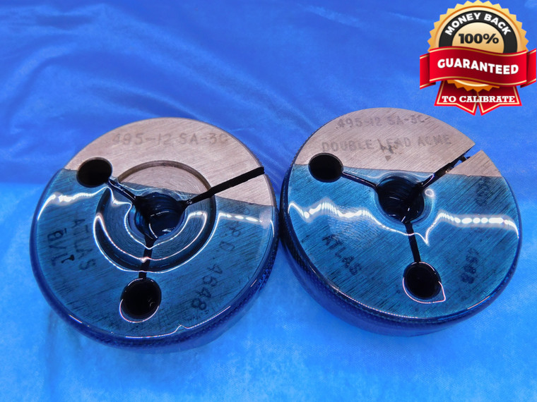 .495 12 SA 3G DOUBLE LEAD STUB ACME THREAD RING GAGES GO NO GO = .4648 & .4588 - DW13992AU1