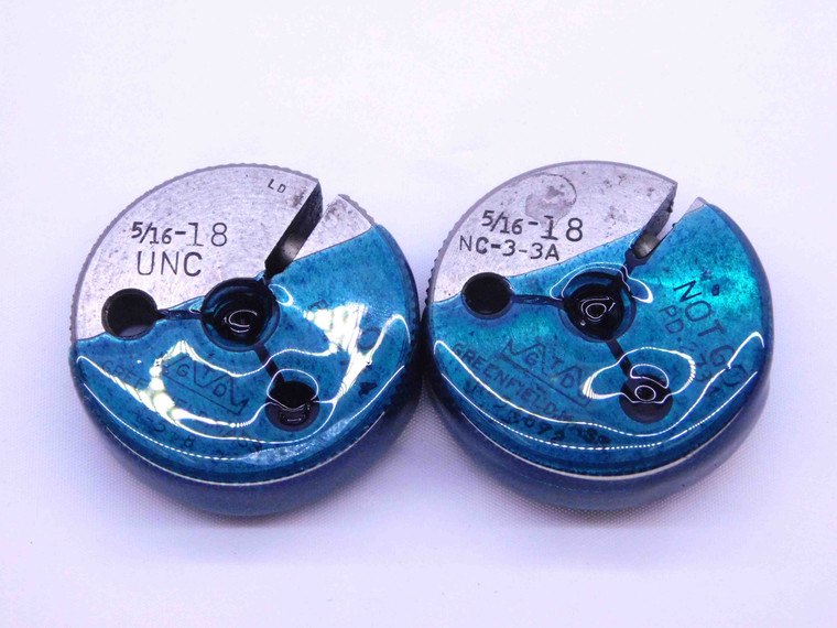 5/16 18 NC 3A THREAD RING GAGES .3125 GO NO GO P.D.'S = .2764 & .2734 CHECK - DW14005RD