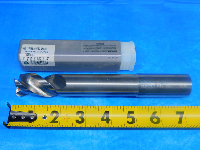 NEW INGERSOLL 1" O.D. 1.5" LOC CARBIDE END MILL 3 FL 46D-1015S1RQ120 IN05S 1.0 - DCT-AR3294