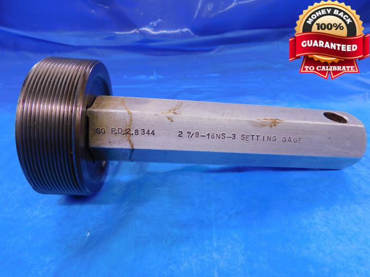 2 7/8 16 NS 3 SET THREAD PLUG GAGE 2.875 2.8750 GO ONLY P.D. = 2.8344 CHECK - DW14159RD