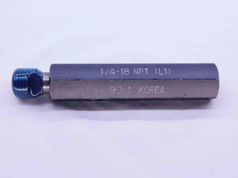 1/4 18 NPT L1 PIPE THREAD PLUG GAGE .25 .250 .2500 N.P.T. NATIONAL TAPER CHECK - DW14191LVR