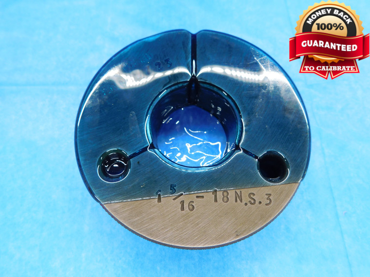 1 5/16 18 NS 3 THREAD RING GAGE 1.3125 NO GO ONLY P.D. = 1.2723 INSPECTION CHECK - DW14203RD