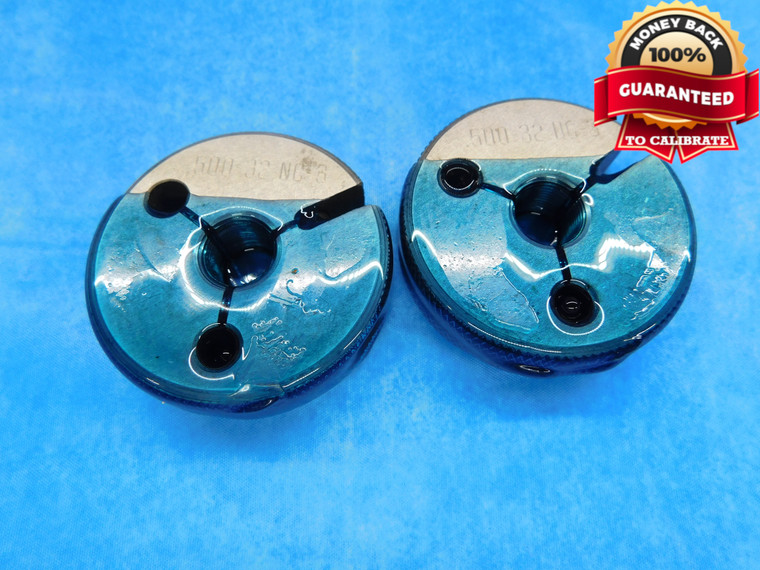1/2 32 NC 3 THREAD RING GAGES .5 .50 .500 GO NO GO P.D.'S = .4797 & .4771 UNC-3 - DW14202RD