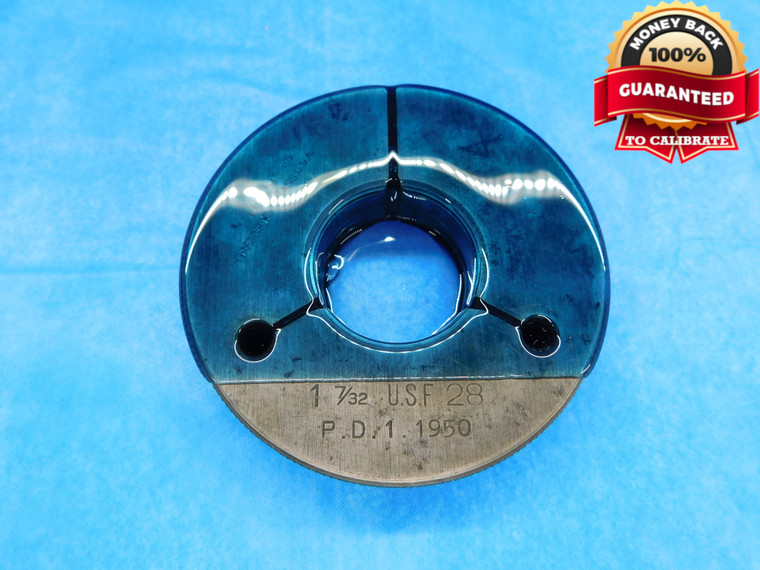 1 7/32 28 USF THREAD RING GAGE 1.2187 GO ONLY P.D. = 1.1950 INSPECTION CHECK - DW14201RD