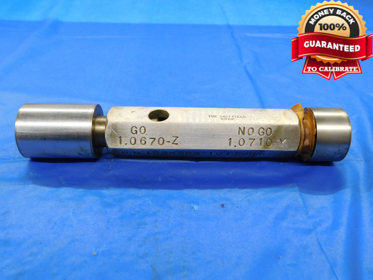 1.0670 & 1.0710 CL Z PIN PLUG GAGE GO NO GO 1.0625 +.0045 1 1/16 27 1.067 1.071 - MB4711AZ1