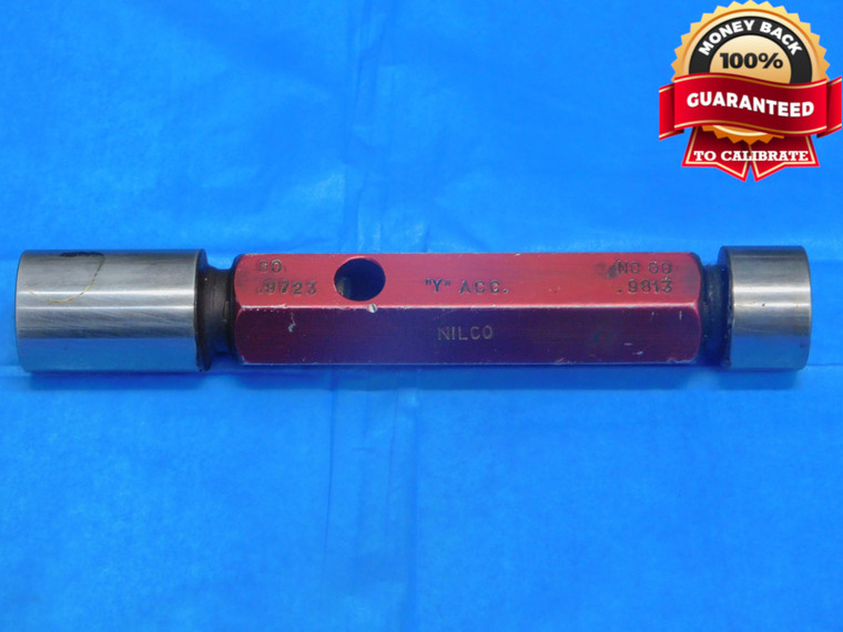 .9723 & .9813 CLASS Y PIN PLUG GAGE GO NO GO .9844 -.0031 OVERSIZE 63/64 25 mm - JP0001AZ1