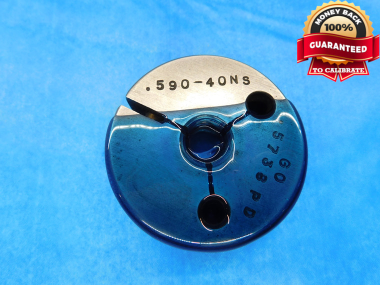 .590 40 NS THREAD RING GAGE .59 .5900 GO ONLY P.D. = .5738 .590"-40 UNS-3A - DW14304RD