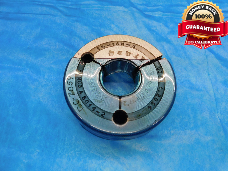 1 1/4 16 N 3 THREAD RING GAGE 1.25 1.250 1.2500 GO ONLY P.D. = 1.2094 UN-3A - DW14382AP1